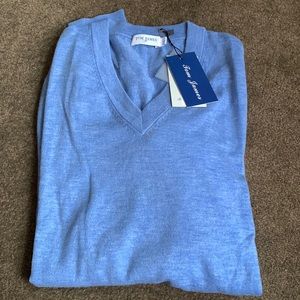 Tom James 100% Merino Wool V-Neck Sweater Size Large